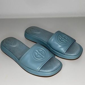 Giani Bernini Womens Faux Leather Memory Foam Slide Sandals, Size 6